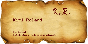 Kiri Roland névjegykártya